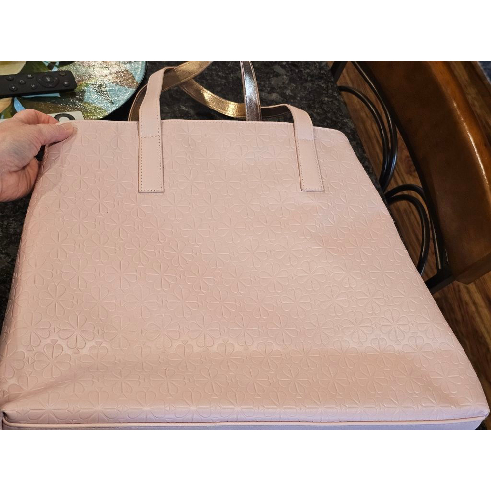 Kate Spade Pale Pink Giant Lined Spade Print Tote Bag - Picture 9 of 15